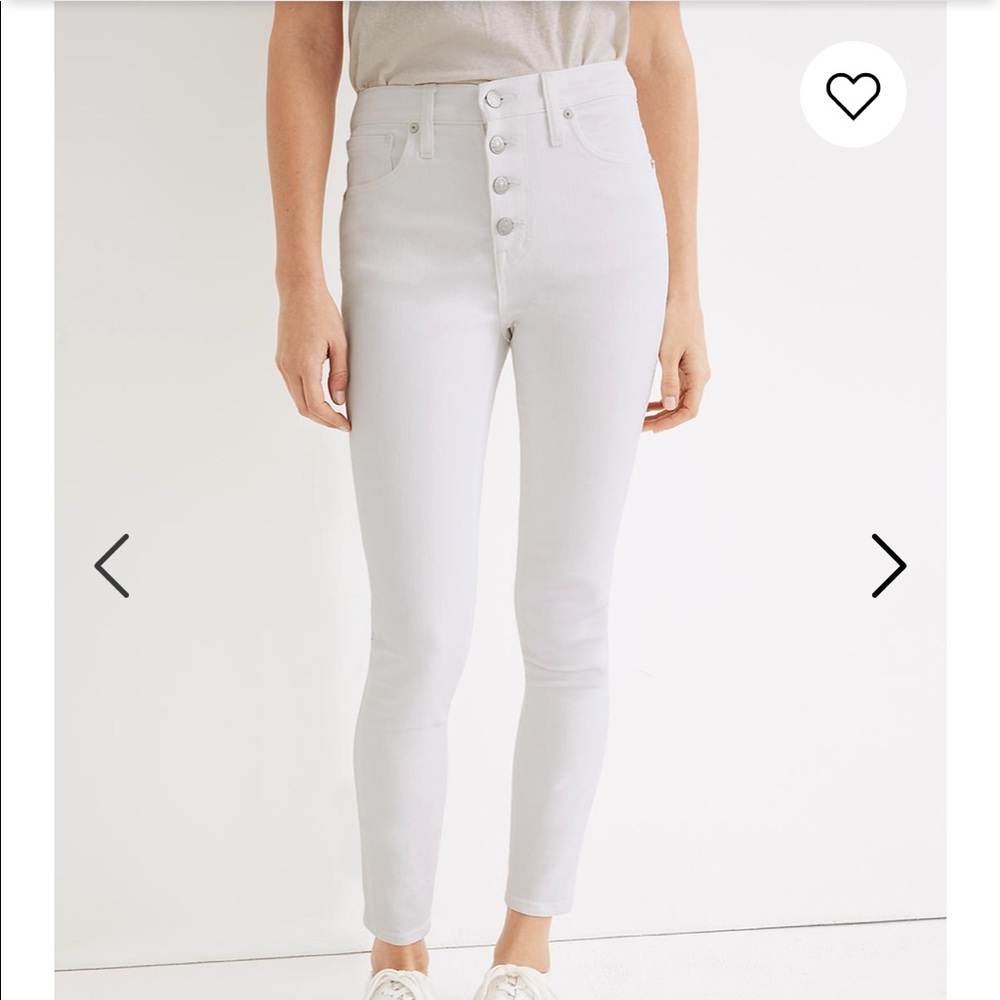 10" High-Rise Skinny Crop Jeans in Pure White sz30